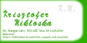 krisztofer mikloska business card